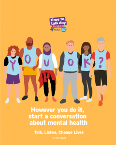People asking 'Are you OK?' for Time To Talk Day 2022