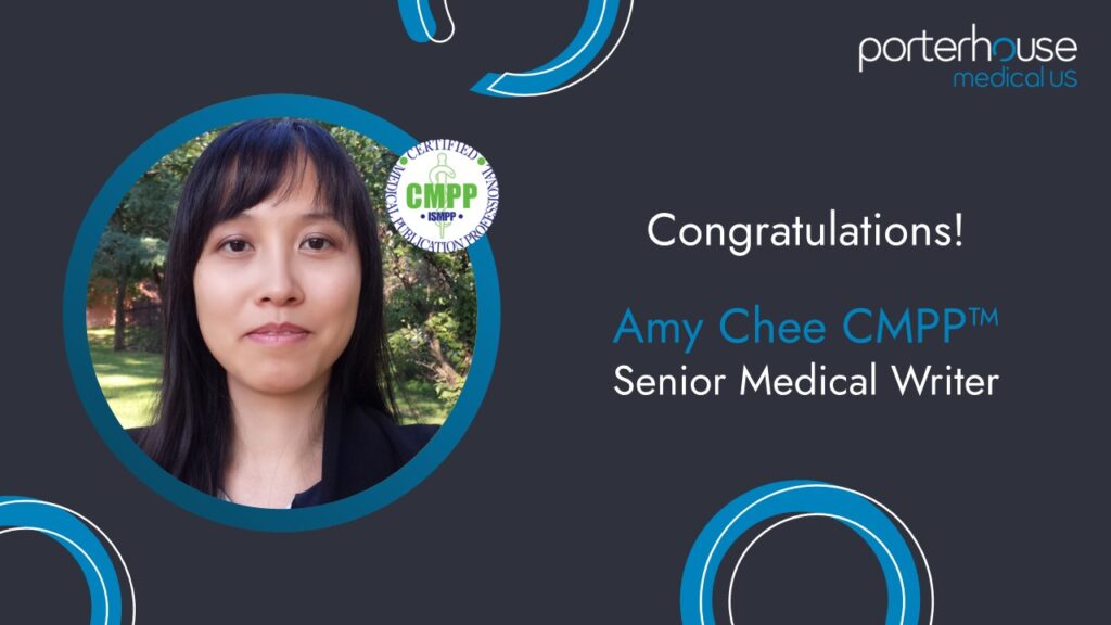 Image to announce CMPP exam success with photo of female employee