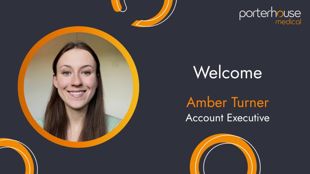 Welcome image with photo of new female employee